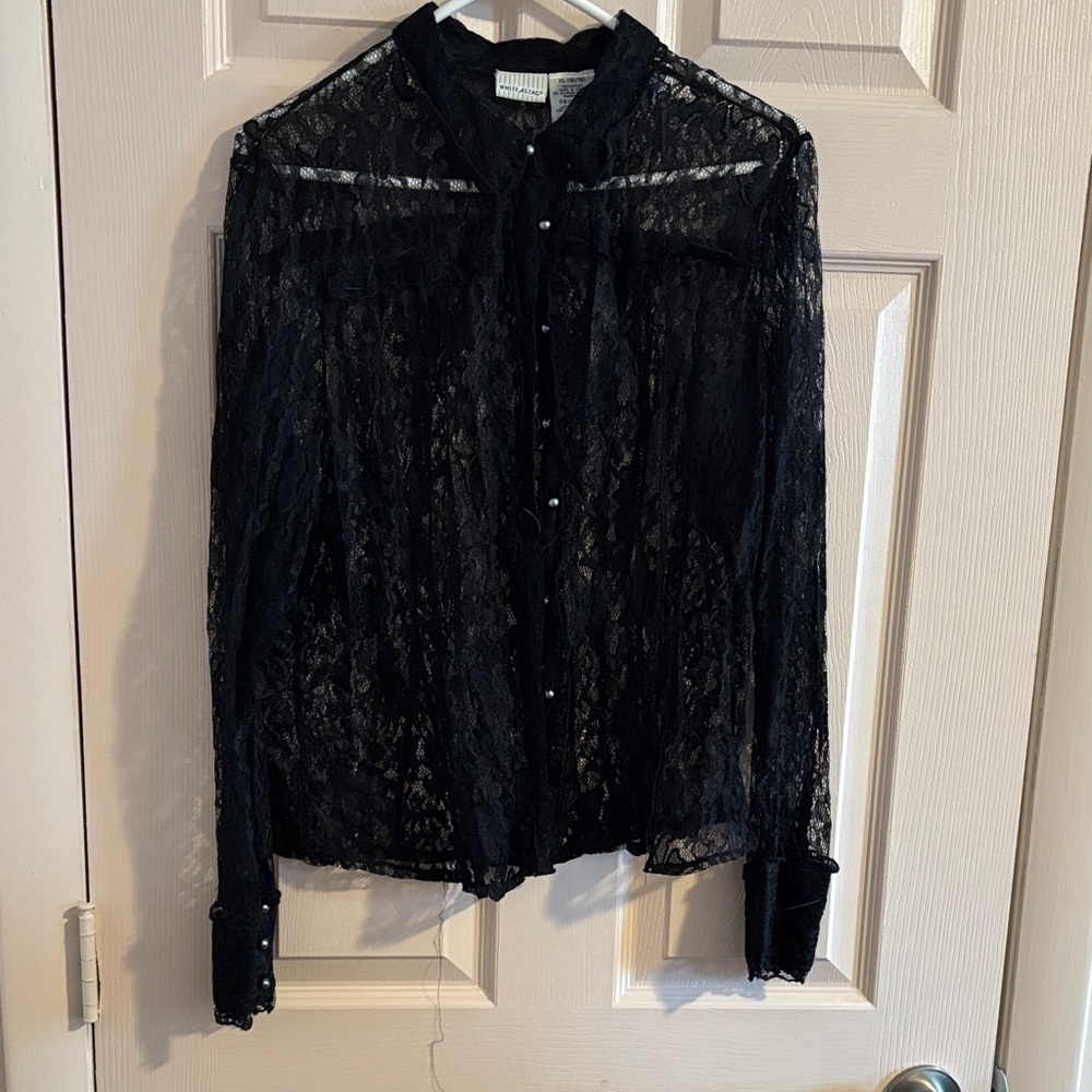 White Stag Black Lace Top